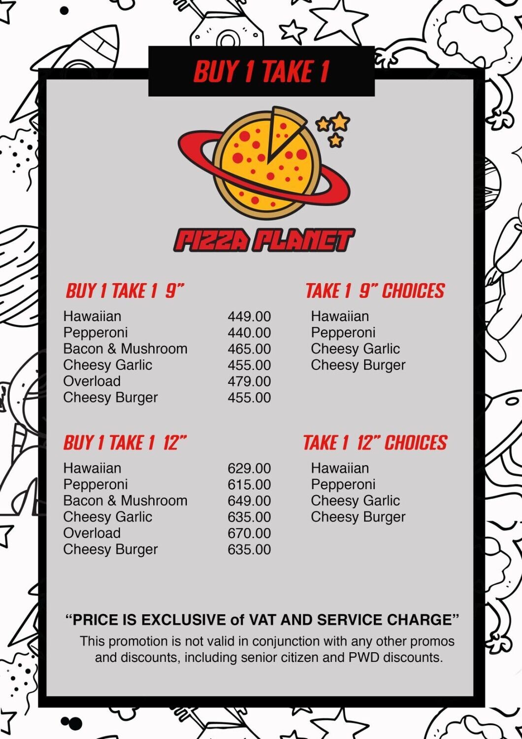 Buy 1 Take 1 12&quot; Inch Pizza