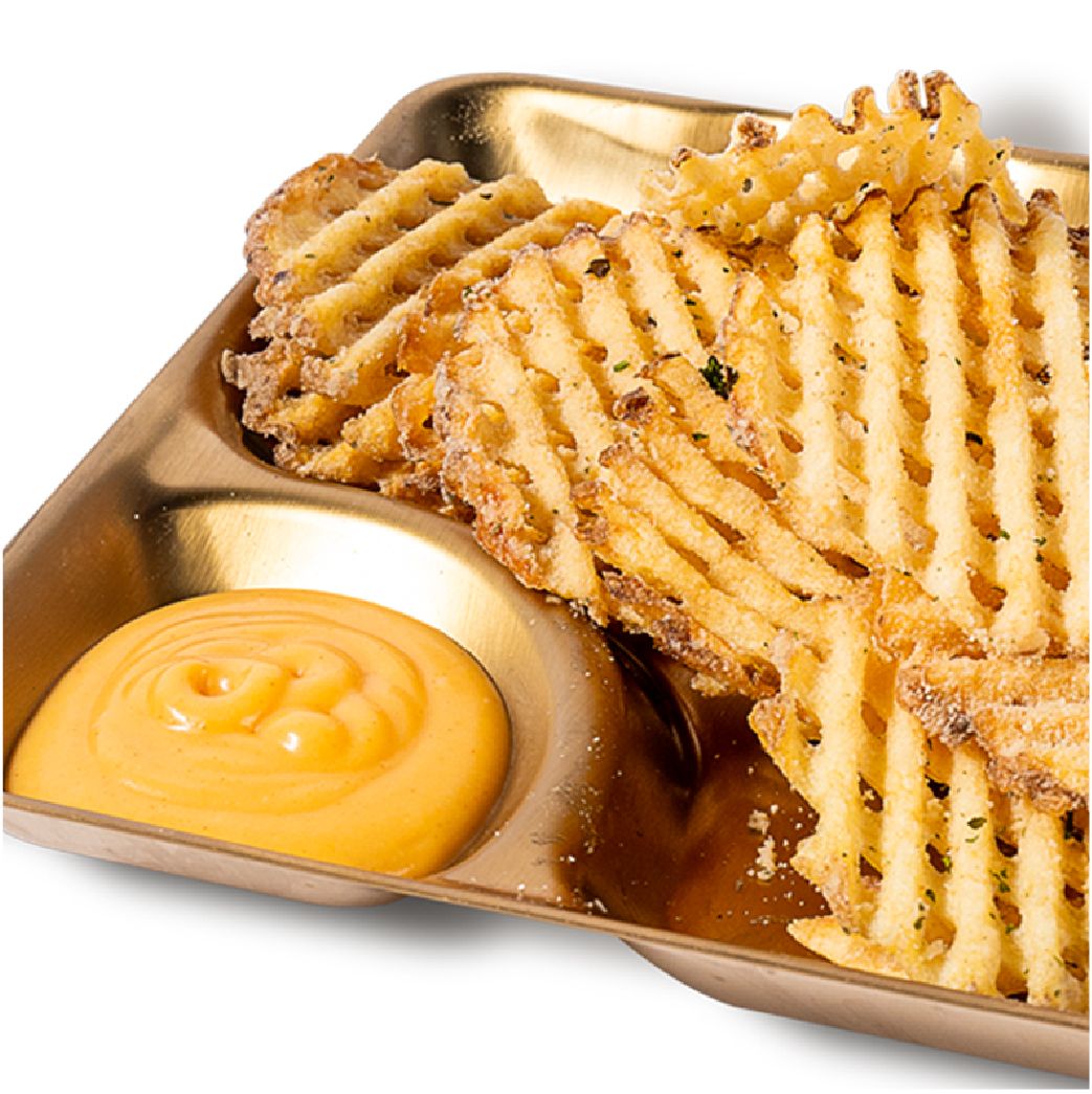 WAFFLE FRIES CHEESY GARLIC