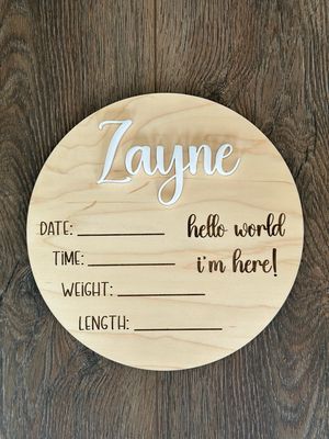 ETCHT Baby Announcement Sign