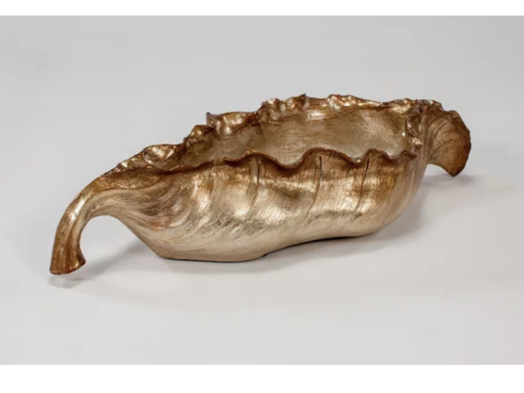 Crustacean Resin Abstract Bowl, Champagne Gold