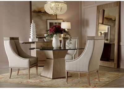 4 -5 pc Round Dining Room Glass Table Set