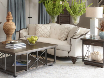 Nailhead Sofa & Loveseat Set