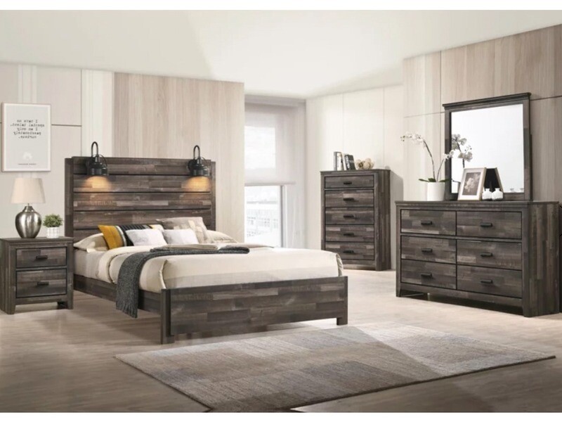 MC Wood Panel Queen Bed