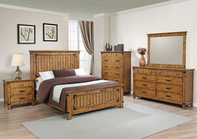 Rustic Wood Panel Queen Bed