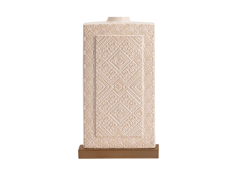 Patterned Table Lamp, Light Peach