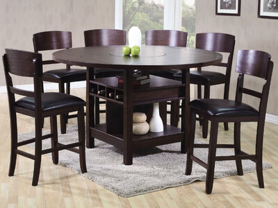 7 pc Conner Counter Height Dining Room Set, Dark