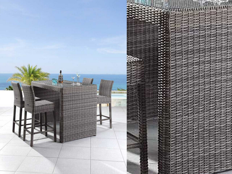 5 Pc, Patio Bar Set, Grey
