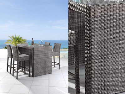 5 Pc, Patio Bar Set, Grey