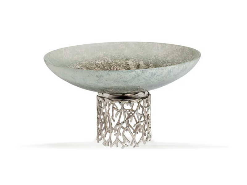 Glass Bowl With Aluminium Base