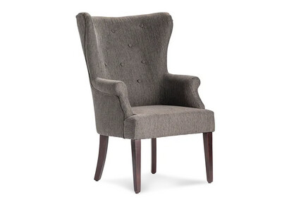 Seville Grey, Upholstered, Button Tufted Wingback Chair