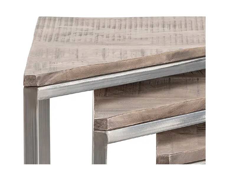 Mango Wood, Metal, Nesting Table