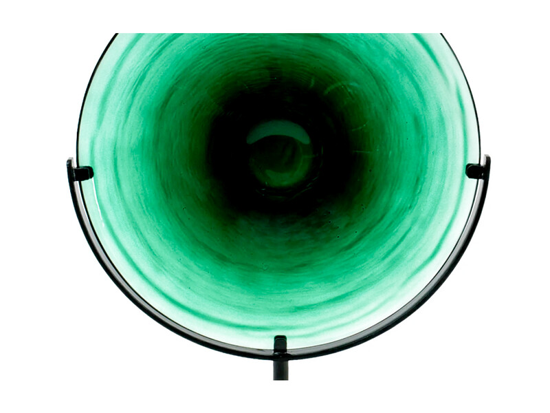 Glass Platter Accent In Green
