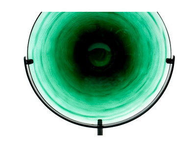 Glass Platter Accent In Green