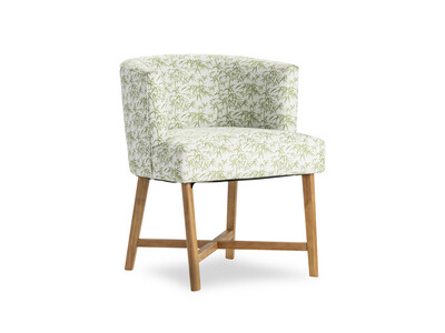 Bamboo Accent Chair, Green & White