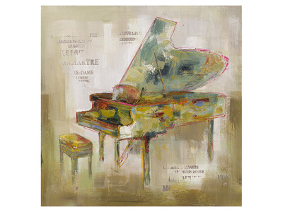 40" x 40" | "Paris Piano", GC Painting, Gallery Wrapped Canvas