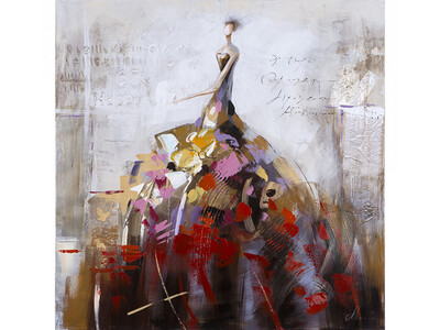 39.4" x 39.4" | "Elegant Lady", GC Painting, Gallery Wrapped Canvas