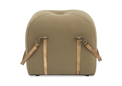 Ottoman Pouf Natural, Olive