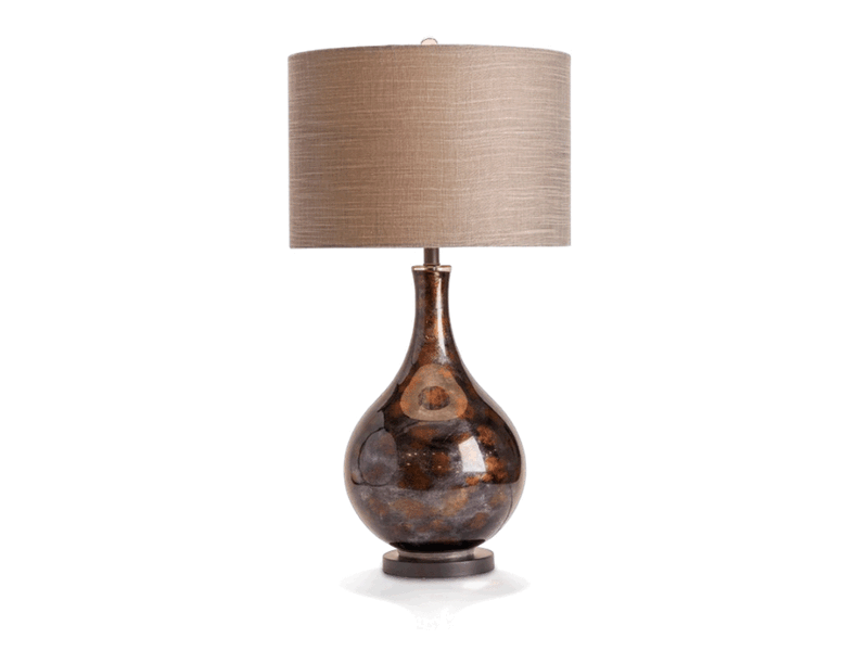 Black Glass Metal L A Table Lamp