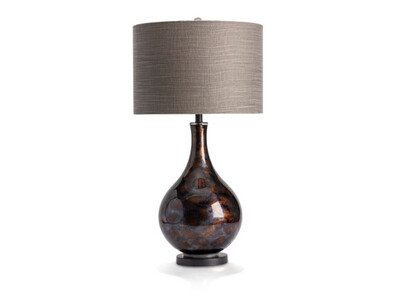 Black Glass Metal L A Table Lamp