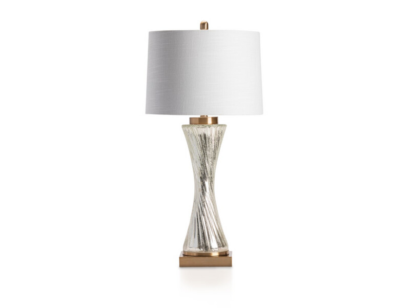 Silver Glass, Metal Twist Table Lamp