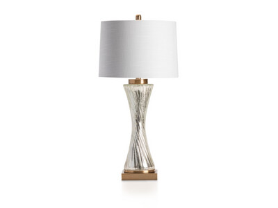 Silver Glass, Metal Twist Table Lamp