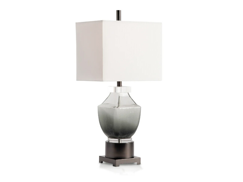 Grey Crystal Glass, Metal
Table Lamp