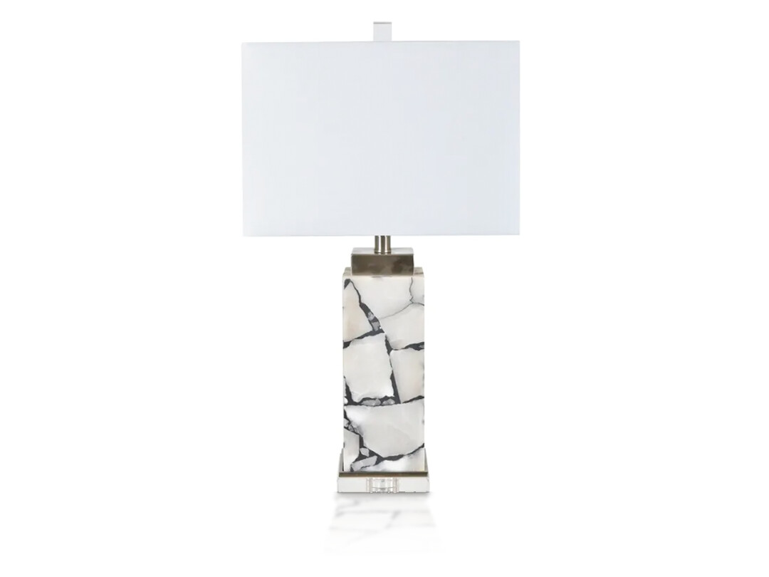 White Alabaster Crystal Table Lamp