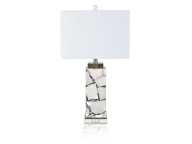 White Alabaster Crystal Table Lamp