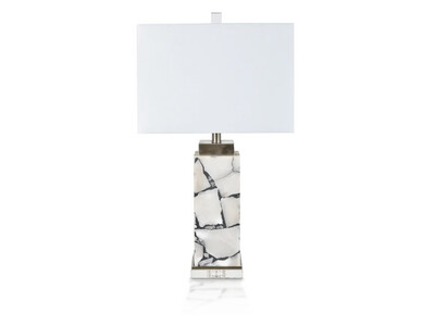 White Alabaster Crystal Table Lamp