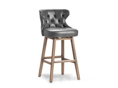Classic Upholstered Polyester, Wood, Bar Stool