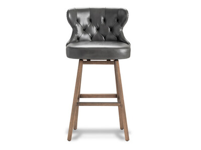 Classic Upholstered Polyester, Wood, Bar Stool