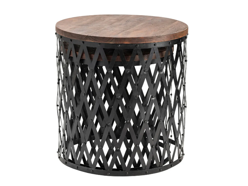 BM Iron, Mango Wood, Set of 2, Accent Tables
