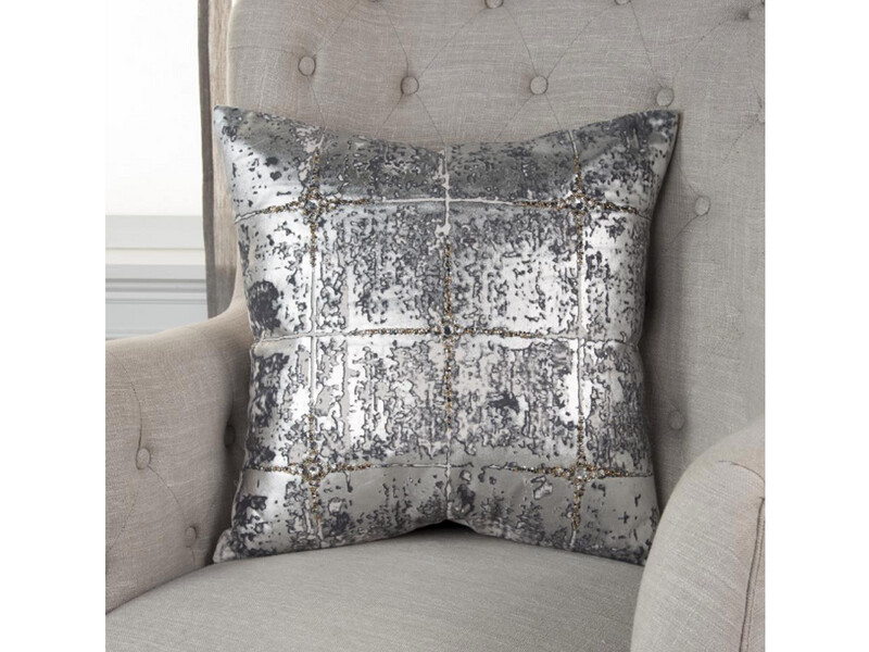 20" x 20" | Pillow Cover, Grey, Metallic