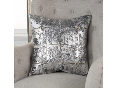 20" x 20" | Pillow Cover, Grey, Metallic
