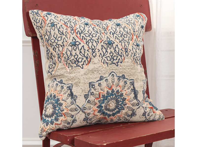 20" x 20" | Pillow Cover, Neutral, Brown, Blue