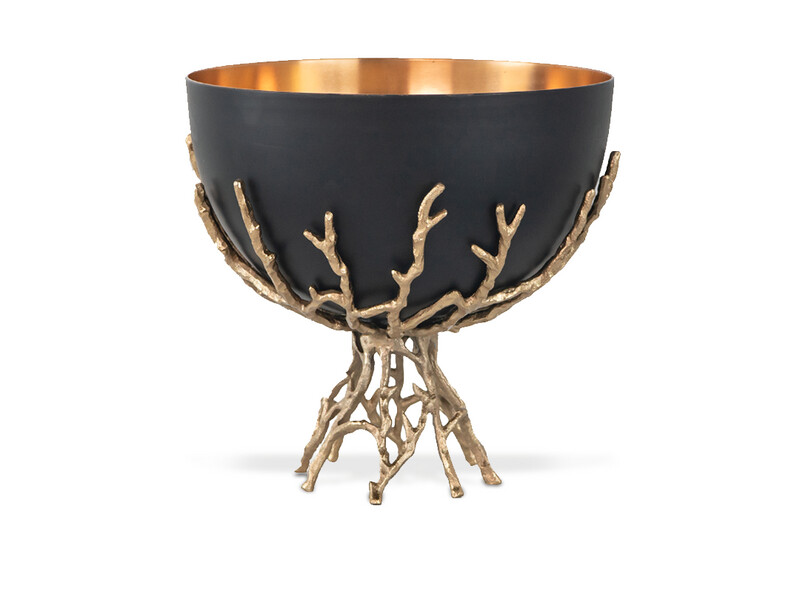 US$537.00, Now: US$368.00,
Twig Bowl, Gold &amp; Black
