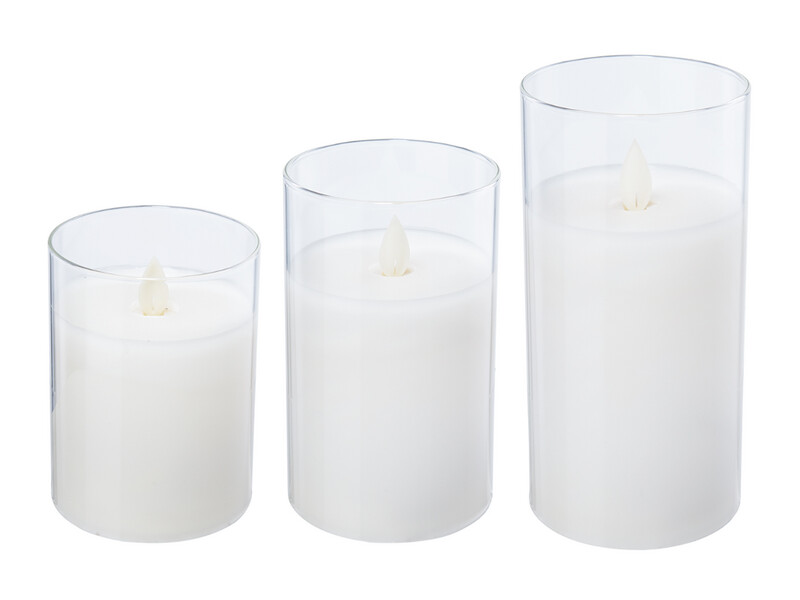 Led Wax Candles, Real Flame-Effect Light, Remote Timer, White