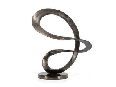 Al Freeform, Sculpture On Block Base, Smoke Black