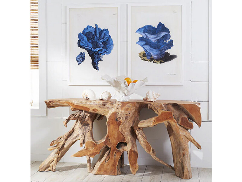 Wood Teak Root Console Table Base