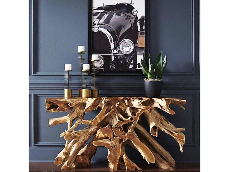Wood Teak Root Console Table Base