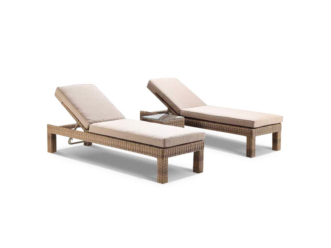 Natural Lounger With Cushion, Beige