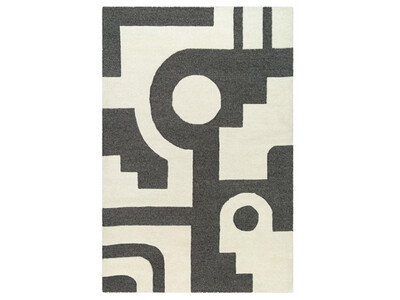 Rook Geo Rug, White, Charcoal