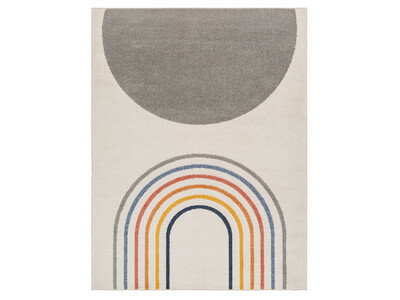 Delp Geo Rug, Ivory, Medium Grey, Charcoal, Dark Brown, Dark Blue