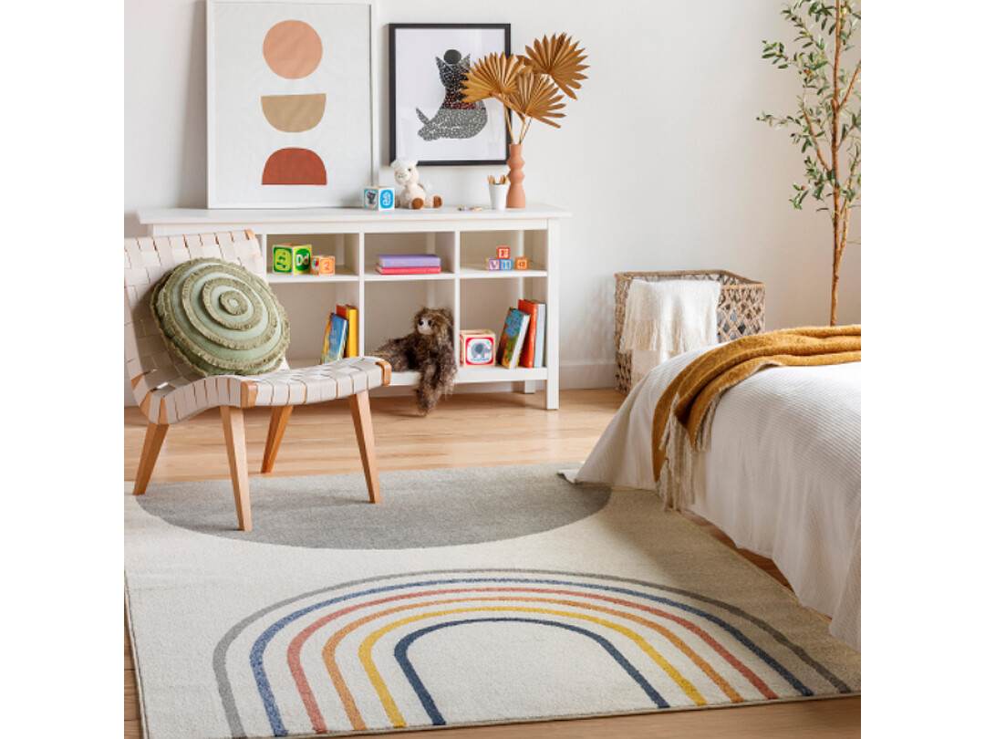 Delp Geo Rug, Ivory, Medium Grey, Charcoal, Dark Brown, Dark Blue Delp Geo Rug, Ivory, Medium Grey, Charcoal, Dark Brown, Dark Blue