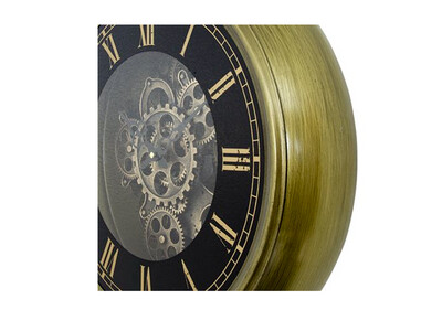 Pocket Gear Clock, Antique Brass