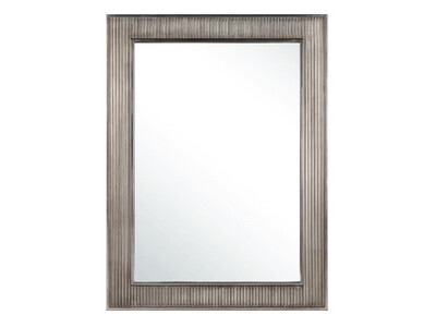 Line Rectangular Wall Mirror, Tarnished Silver