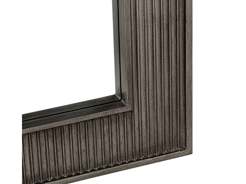 Line Rectangular Wall Mirror, Tarnished Silver