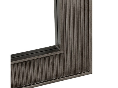 Line Rectangular Wall Mirror, Tarnished Silver