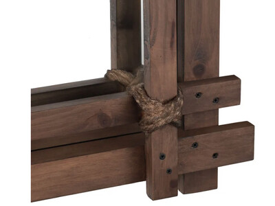 Rustic Wood Rope-Fastened Rectangular Mirror