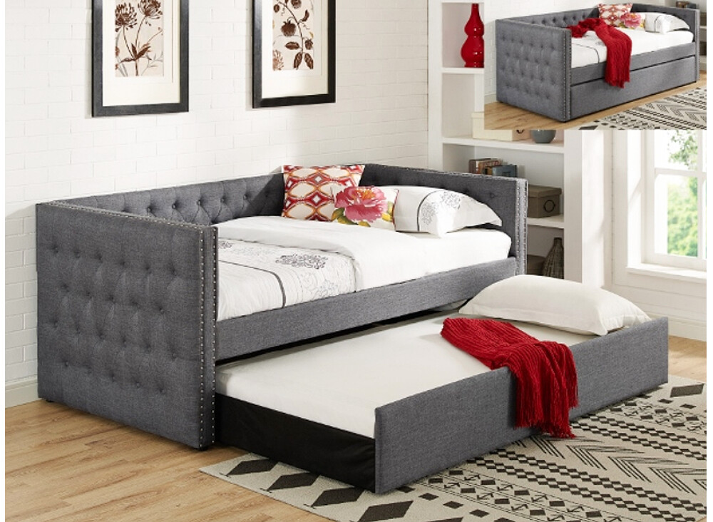 US$1,647 .00, Now: US$1,127.00, Tufted Daybed, Grey